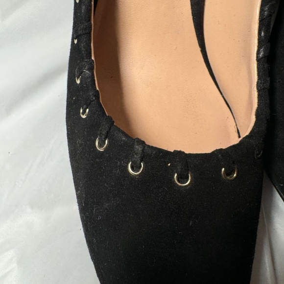 Karl Lagerfeld Paris Black Suede Block Heel Pumps with Grommet Trim – Size 9 - Picture 4 of 12